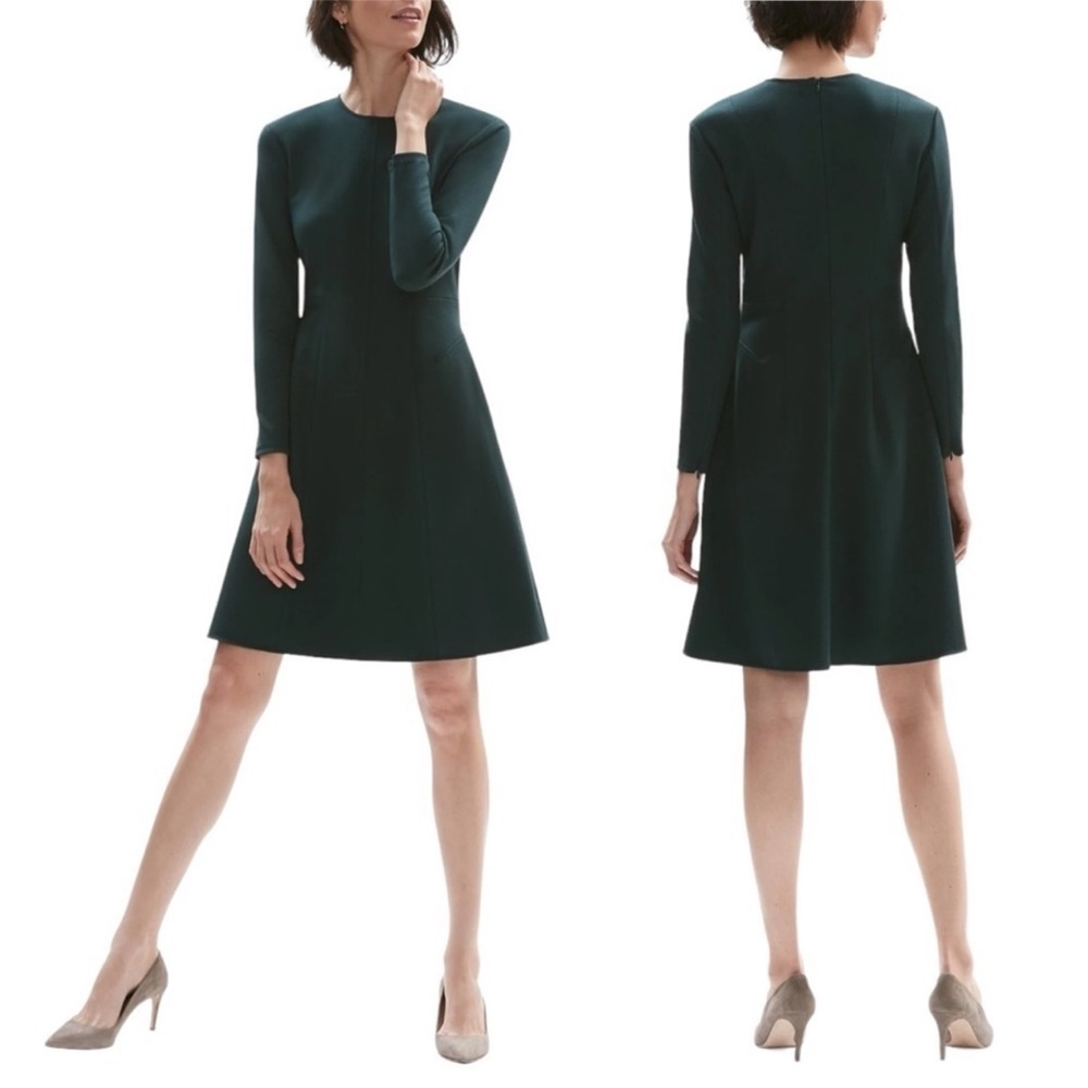 M.M. Lafleur Evergreen Timeless Ellis Dress Zipper Cuffs Classic Chic